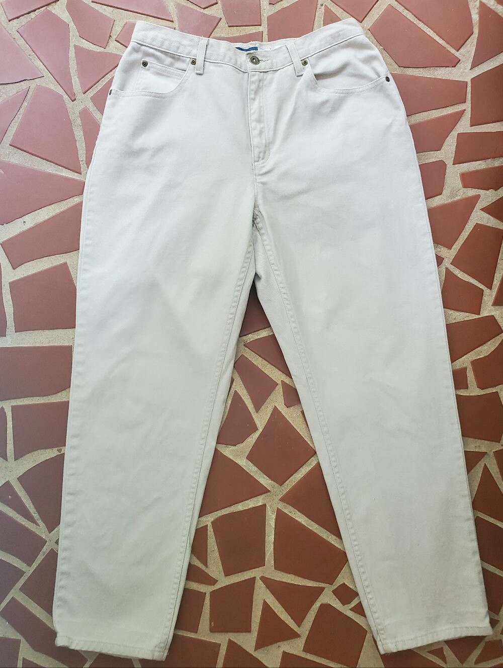 Vintage Liz Claiborne Classic Fit Off White High Rise Mom Jeans 14P
